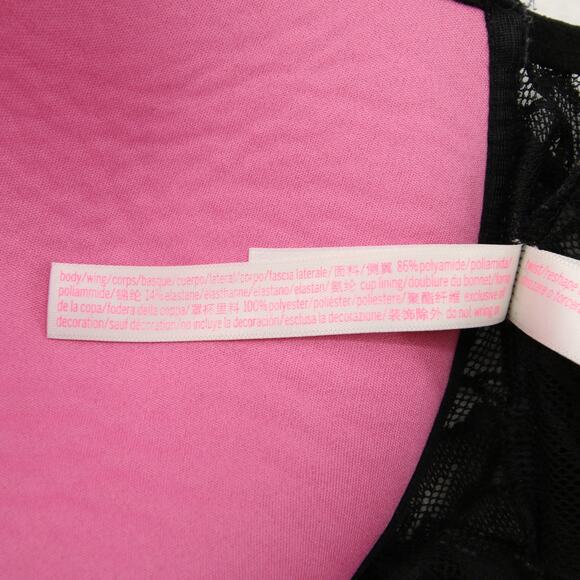 PINK Victoria's Secret Black Floral Lace Bra - Picture 8 of 9